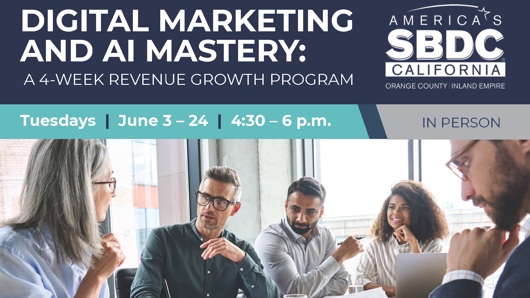 SBDC AI Workshop Series June 2025 banner