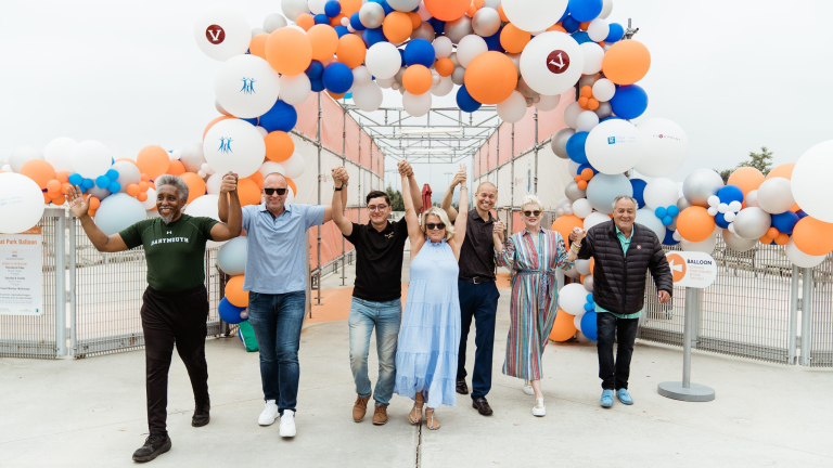 Grateful COH patients stepping off the GP balloon on August 22 2022